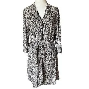 Rene Rofe | Intimates & Sleepwear | Ren Rof Leopard Print Robe L Belted ...